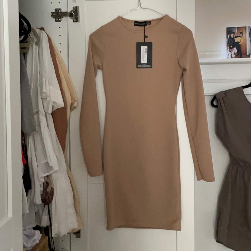 PLT bodycon dress nude